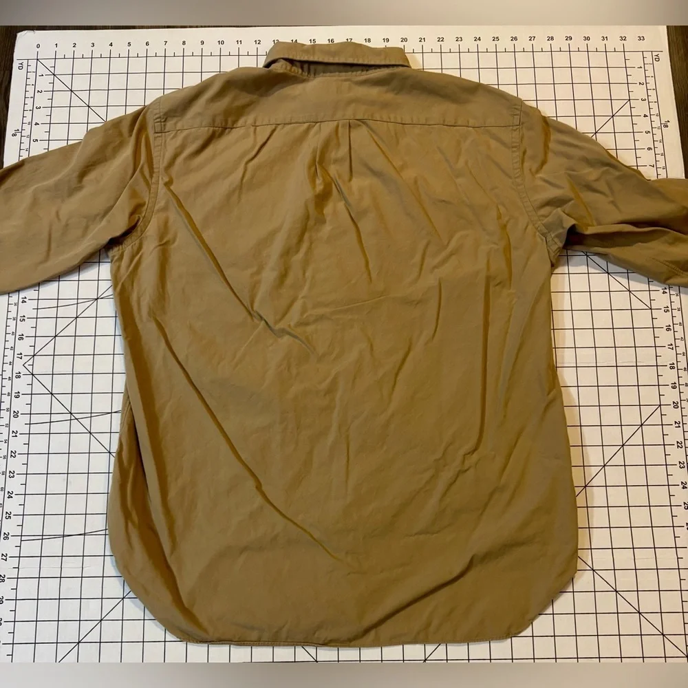 J. Crew Men’s Large Tan 2-Ply 100% Cotton Button‎ Down Shirt